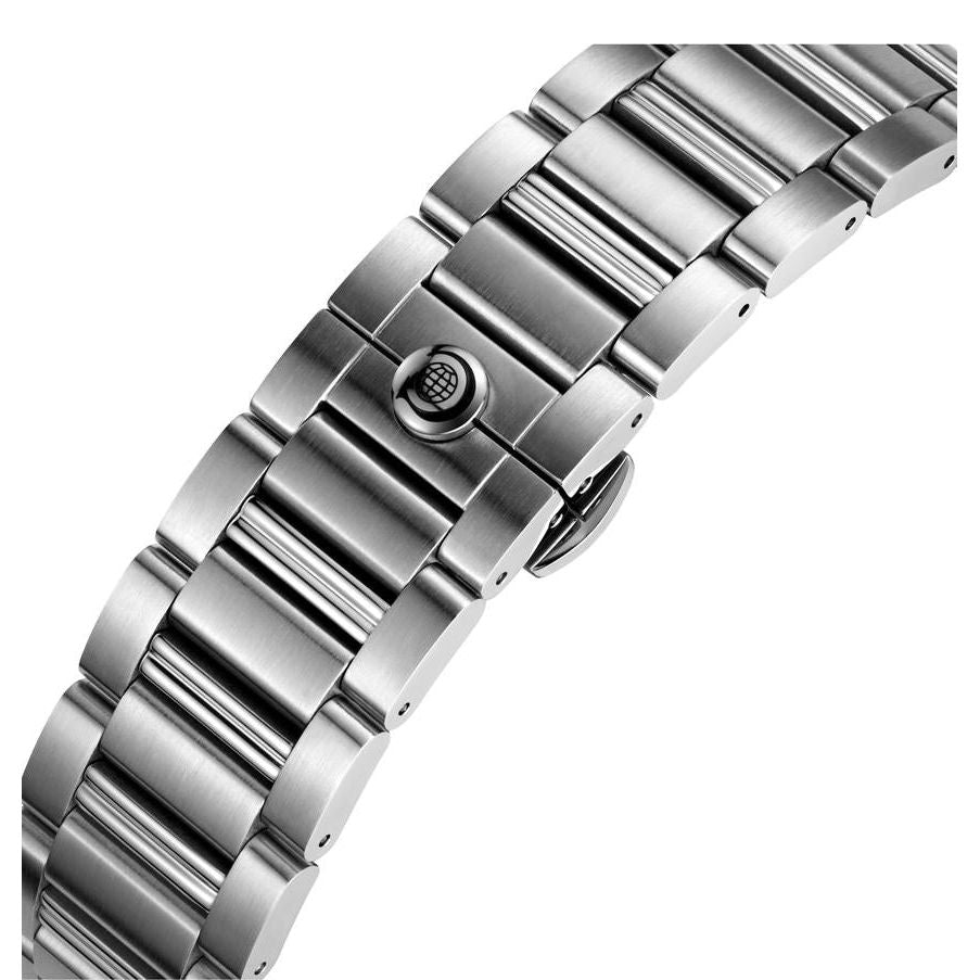 Cyma Grand Maestro Steel Cross Collection 43mm Black sunray dial base with silver white sub-dial Dial Silver Steel Bracelet