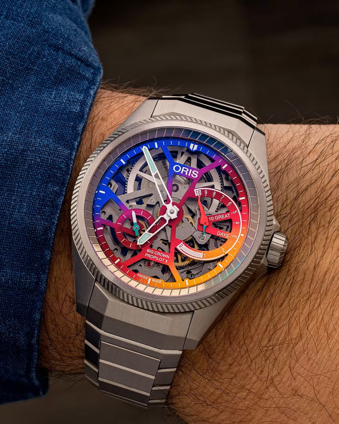 Oris ProPilot X Gonzo Edition 44mm Multi Color Dial Grey Titanium Bracelet