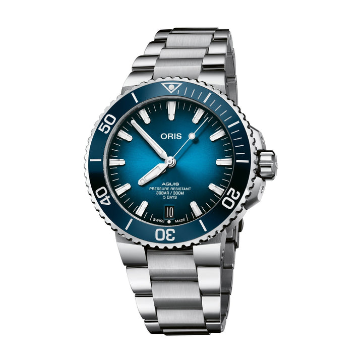 Oris Aquis 43.5mm Blue Dial Silver Steel Bracelet