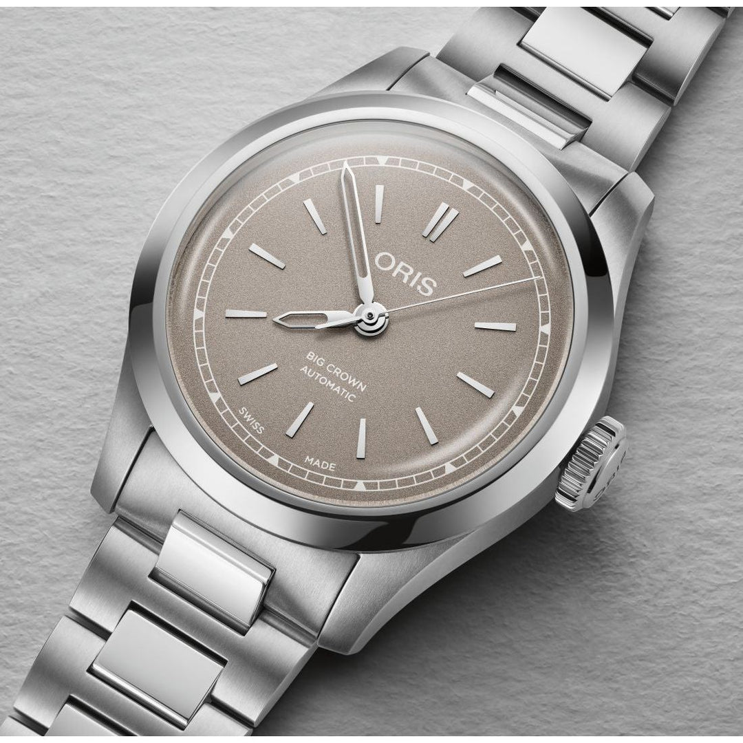 Oris Big Crown 34mm Brown Dial Silver Steel Bracelet