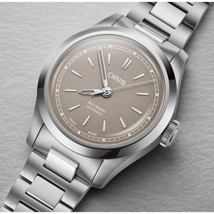 Oris Big Crown 34mm Brown Dial Silver Steel Bracelet