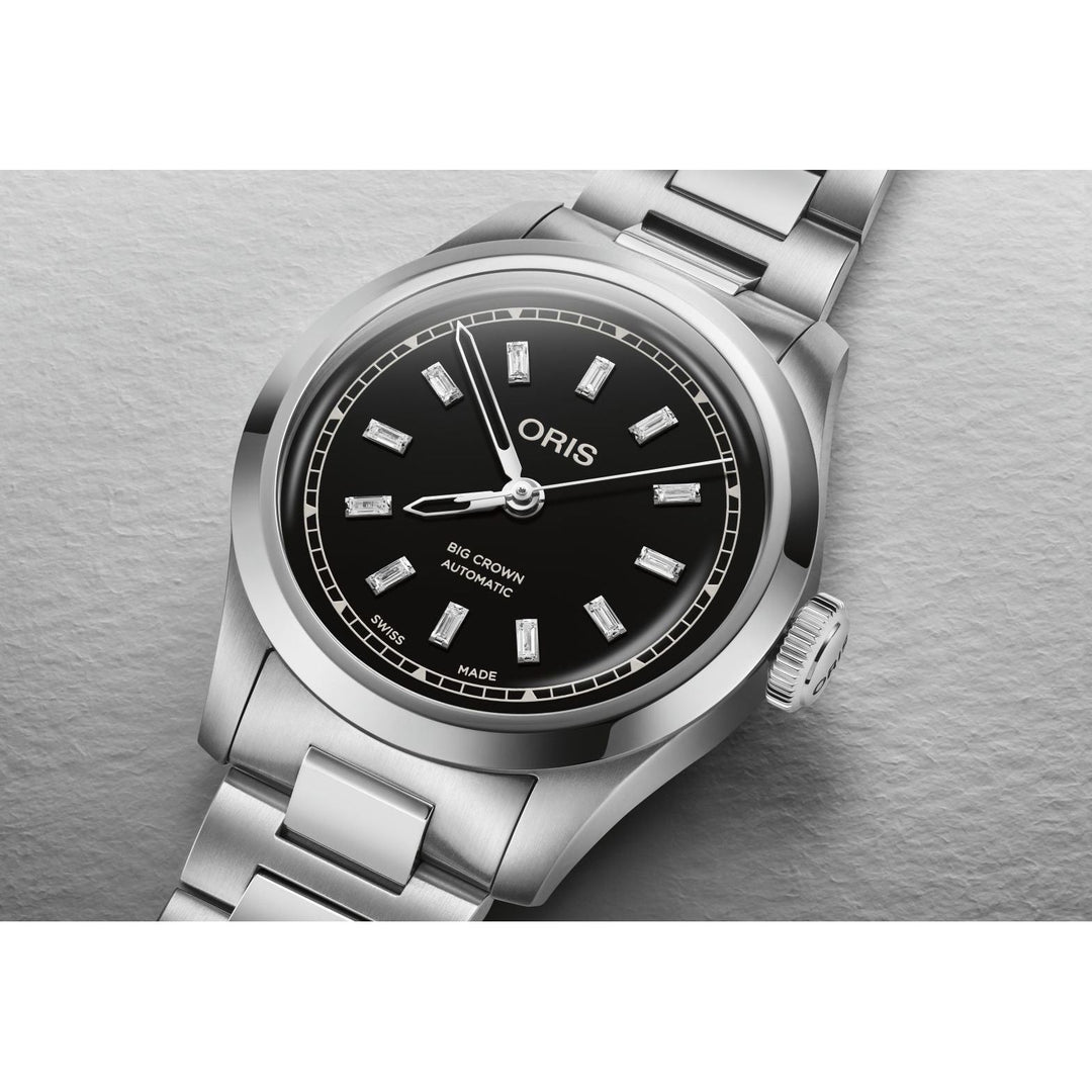 Oris Big Crown 34mm Black Dial Silver Steel Bracelet