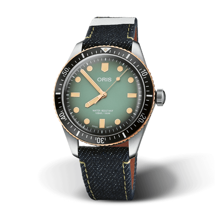 Oris Divers Sixty-Five 40mm Green Dial Navy Strap