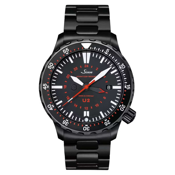 Sinn U2 S 44mm Black Dial Black Strap