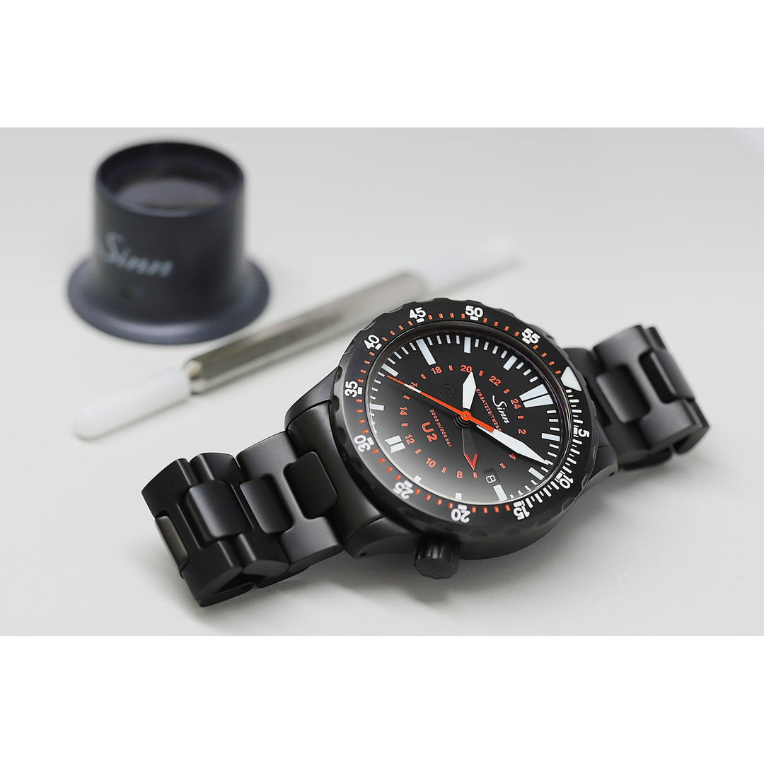 Sinn U2 S 44mm Black Dial Black Strap