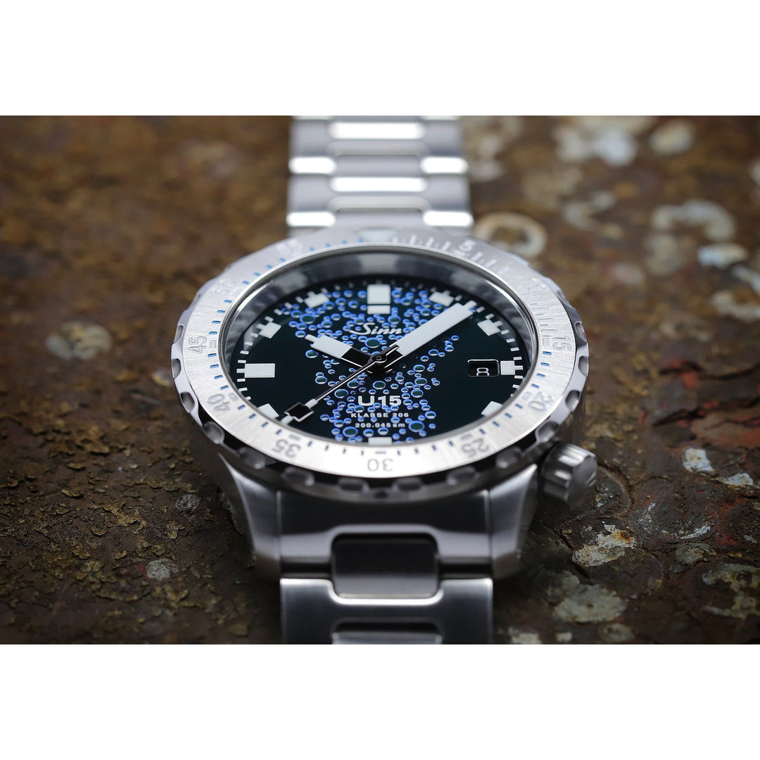 Sinn U15 41mm Blue Dial Blue Strap