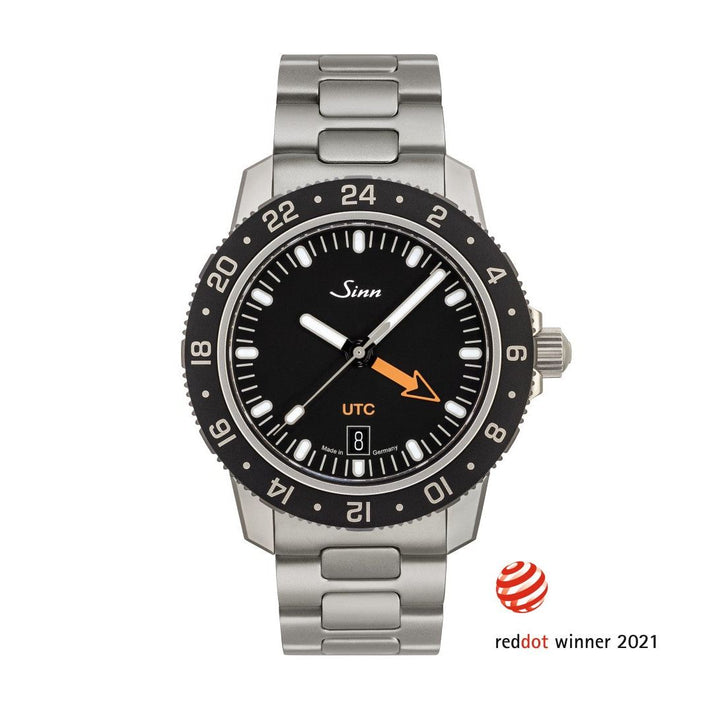 Sinn 105 St Sa UTC 39.5mm Black Dial Silver Steel Bracelet