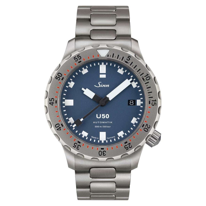 Sinn U50 B 41mm Blue Dial Silver Steel Bracelet