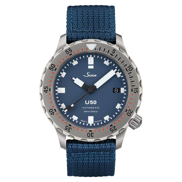 Sinn U50 B 41mm Blue Dial Blue Strap