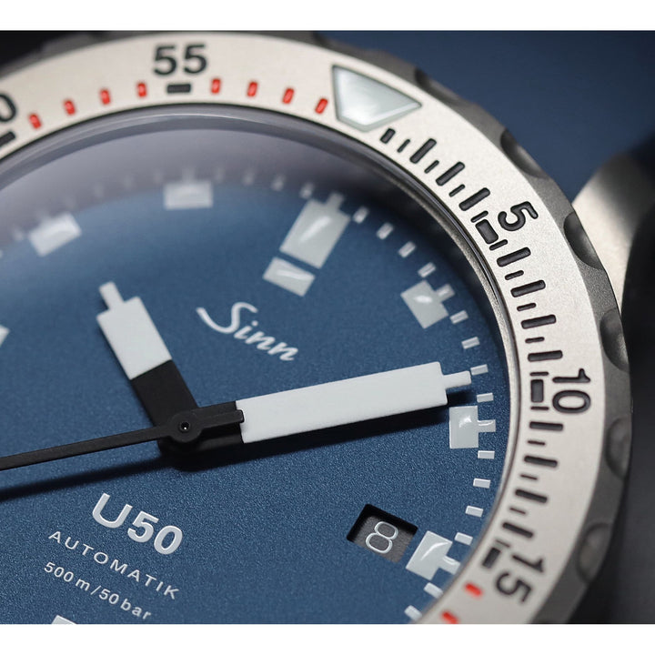 Sinn U50 B 41mm Blue Dial Blue Strap