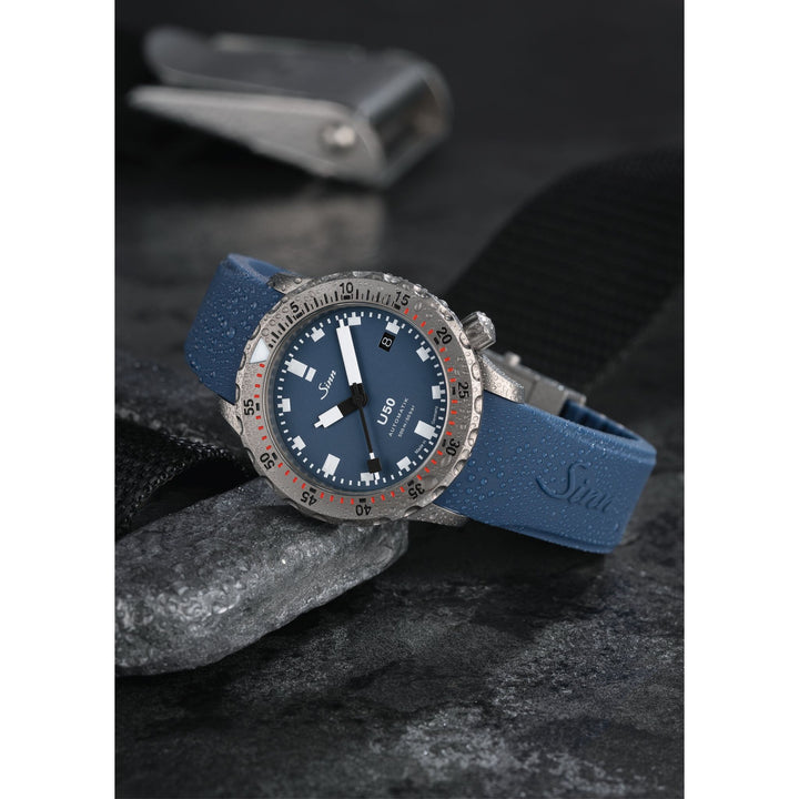 Sinn U50 B 41mm Blue Dial Blue Strap