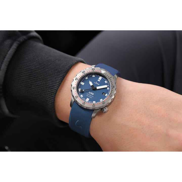Sinn U50 B 41mm Blue Dial Blue Strap