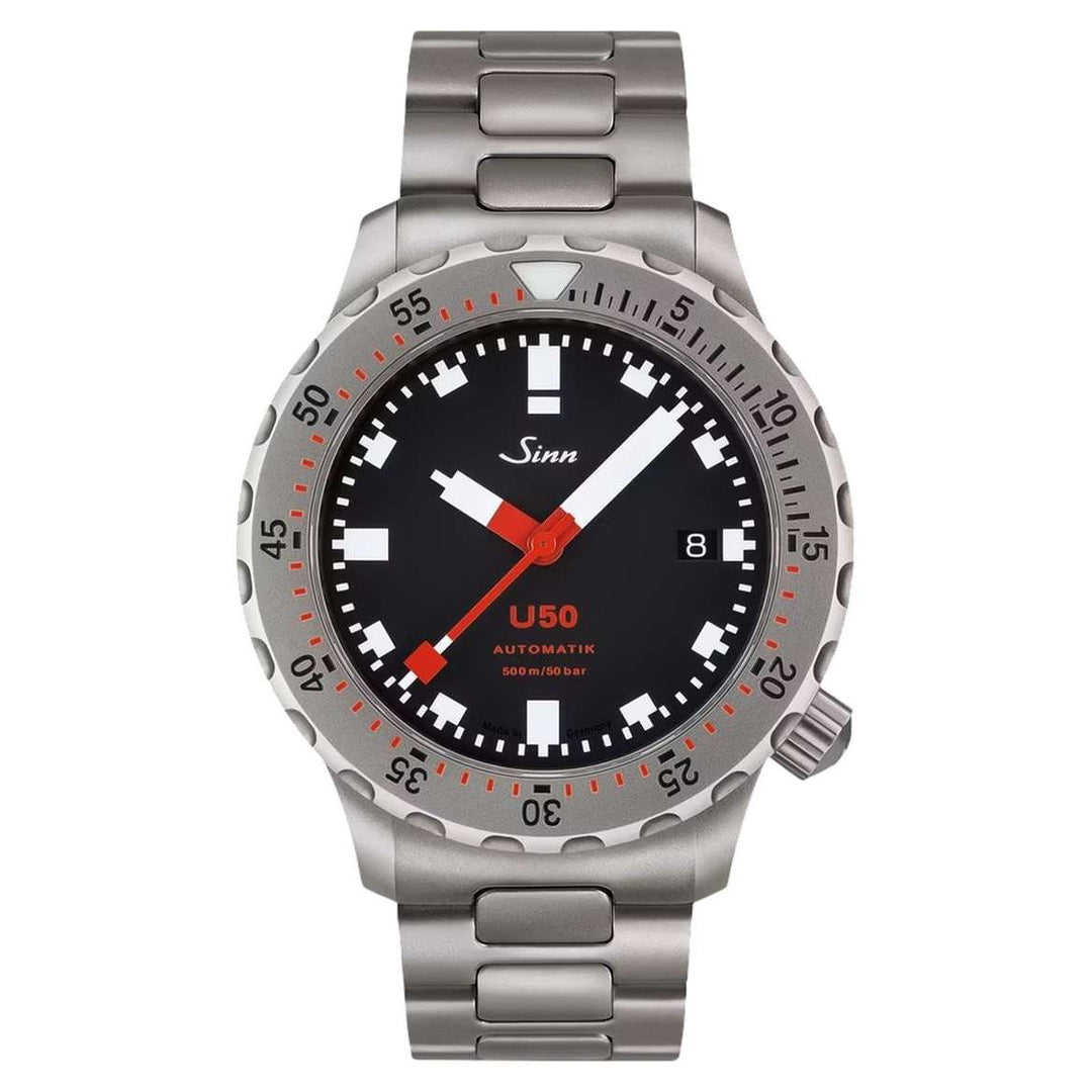 Sinn U50 TEGIMENT 41mm Black Dial Silver Steel Bracelet