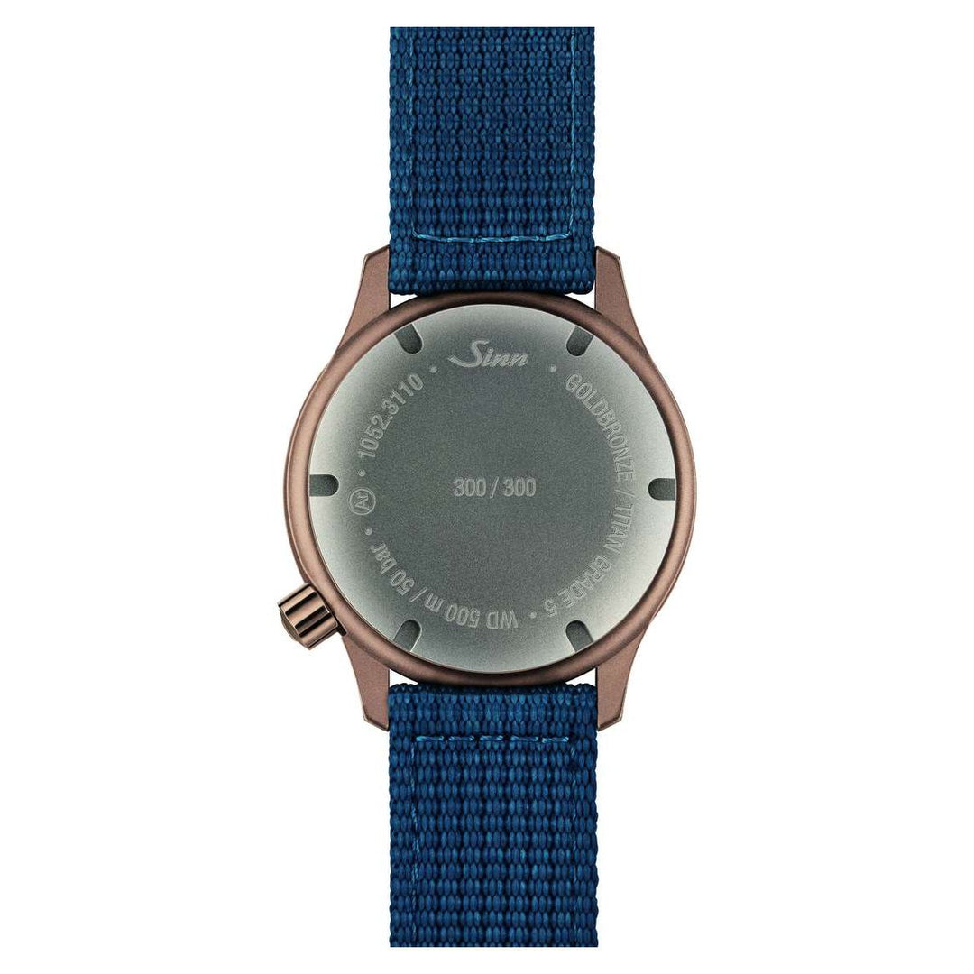 Sinn T50 Goldbronze B 41mm Blue Dial Blue Strap