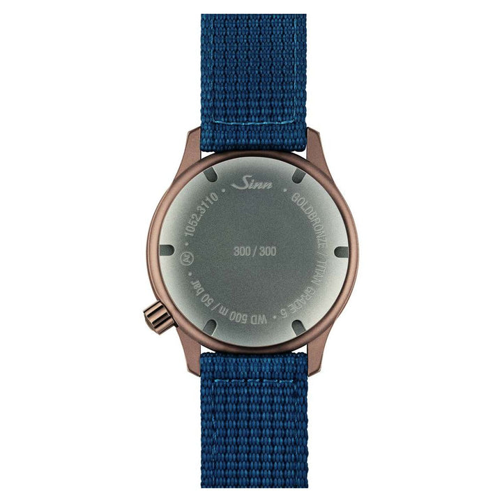Sinn T50 Goldbronze B 41mm Blue Dial Blue Strap