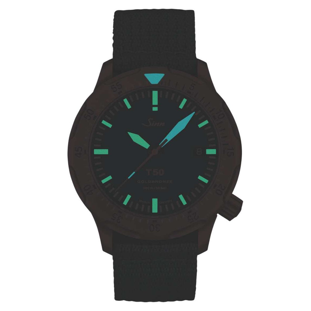 Sinn T50 Goldbronze B 41mm Blue Dial Blue Strap