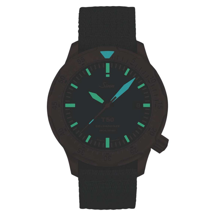 Sinn T50 Goldbronze B 41mm Blue Dial Blue Strap