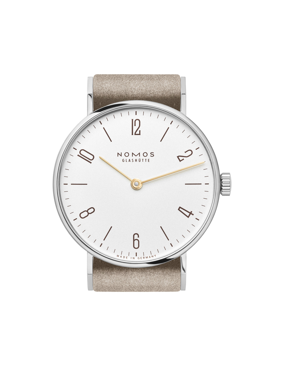 NOMOS Tangente 32.8mm Galvanized, white silver-plated Dial Beige Vegan velour, remborded Strap