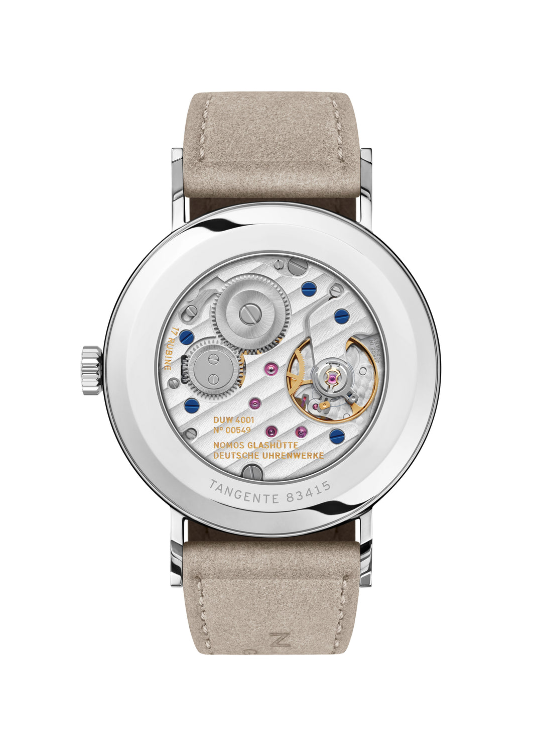 NOMOS Tangente 35mm Midnight blue Dial Beige Vegan velour, remborded Strap