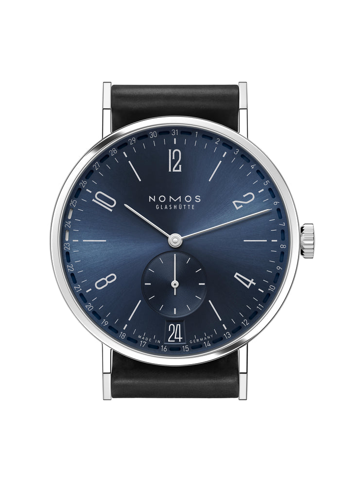 NOMOS Tangente 37.5mm Galvanized, blue  Dial Black Horween Genuine Shell Cordovan Strap