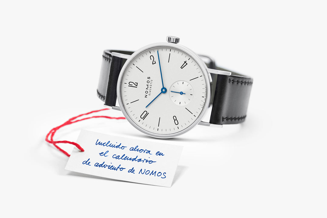 NOMOS Tangente 35mm Galvanized, white silver-plated Dial Black Horween Genuine Shell Cordovan Strap