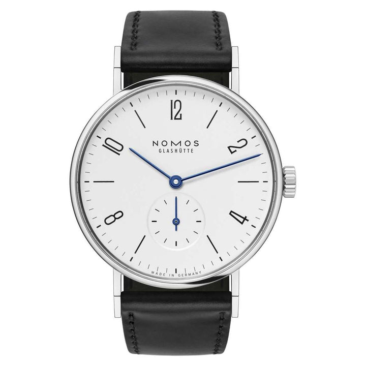NOMOS Tangente 35mm Galvanized, white silver-plated Dial Black Horween Genuine Shell Cordovan Strap