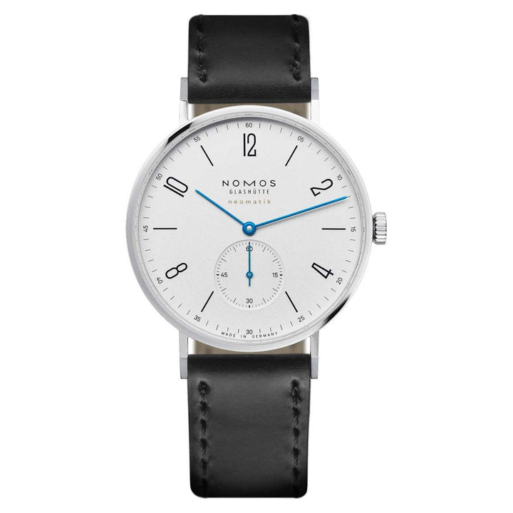 NOMOS Tangente 38.5mm Galvanized, white silver-plated Dial Black Horween Genuine Shell Cordovan remborde, hand-stitched Strap