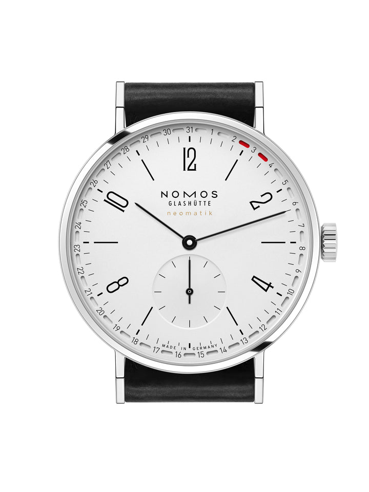 NOMOS Tangente 38.5mm Galvanized, white silver-plated Dial Black Horween Genuine Shell Cordovan remborde, hand-stitched Strap