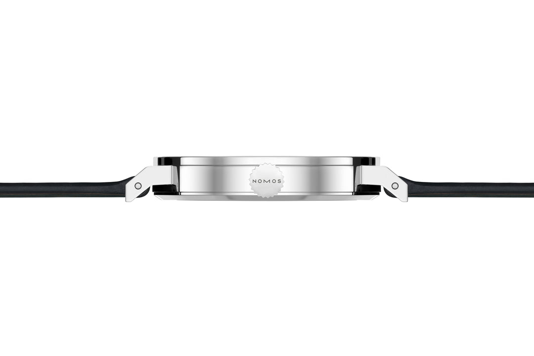 NOMOS Tangente 38.5mm Green Dial Black Horween Genuine Shell Cordovan remborde, hand-stitched Strap