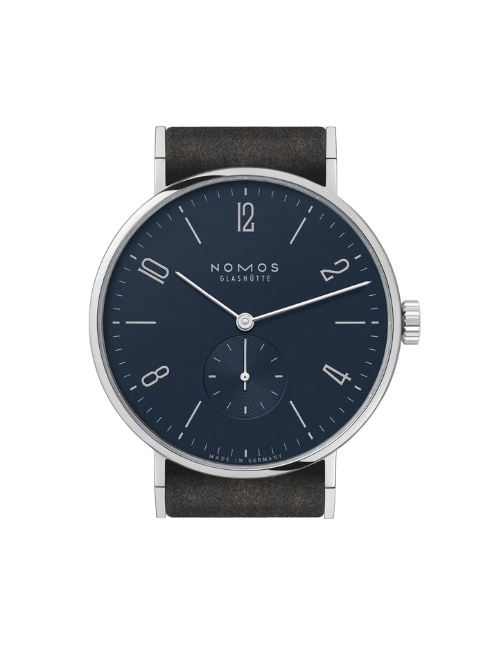 NOMOS Tangente 37.5mm Midnight blue Dial Anthracite Vegan velour, remborded Strap