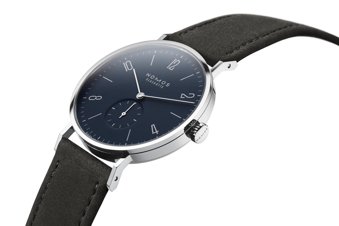 NOMOS Tangente 37.5mm Midnight blue Dial Anthracite Vegan velour, remborded Strap