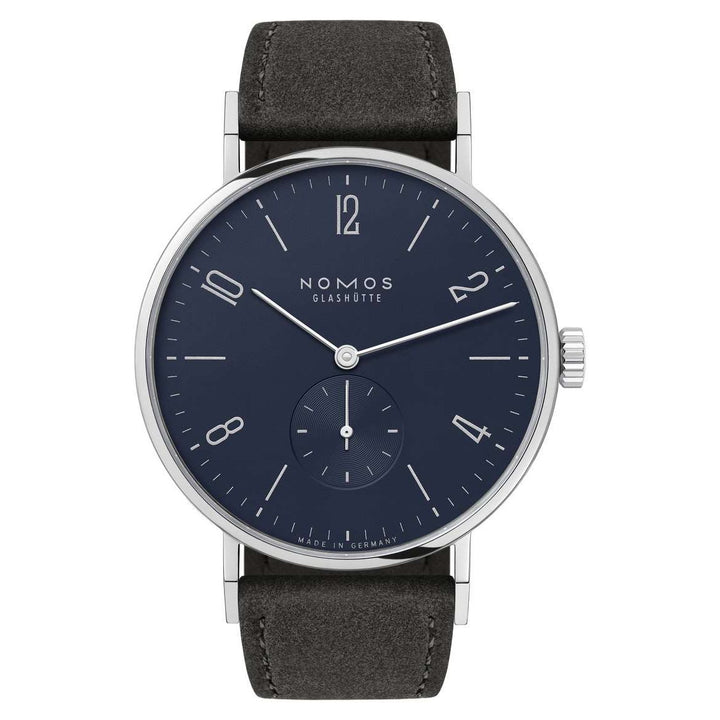 NOMOS Tangente 37.5mm Midnight blue Dial Anthracite Vegan velour, remborded Strap