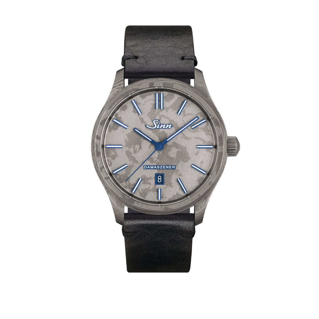Sinn 1800 TITANDAMASZENER 43mm Grey Dial Grey Leather Strap