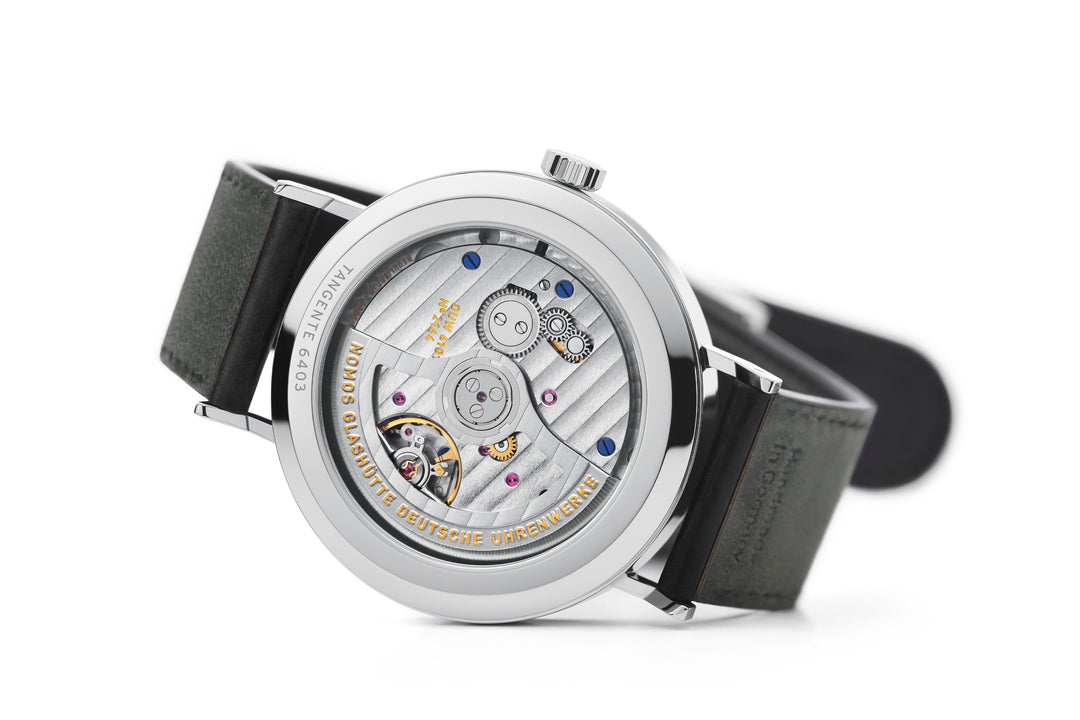 NOMOS Tangente 40.5mm Midnight blue Dial Black Horween Genuine Shell Cordovan remborde, hand-stitched Strap