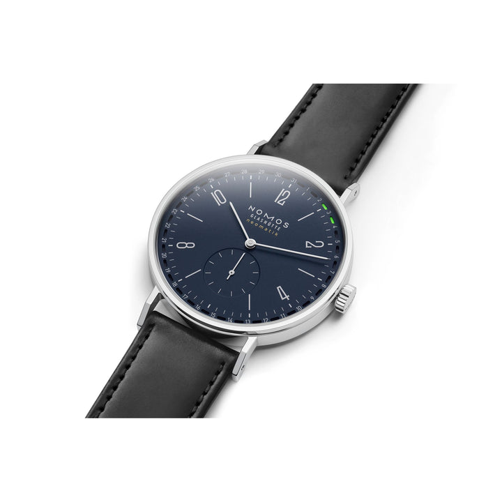 NOMOS Tangente 40.5mm Midnight blue Dial Black Horween Genuine Shell Cordovan remborde, hand-stitched Strap
