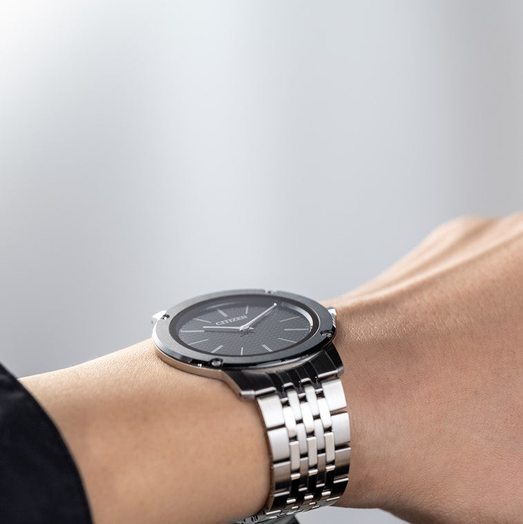 Citizen Eco-Drive One 39mm Black Dial Silver Strap