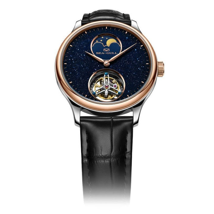 Seagull Tourbillon 42mm Black Dial Black Strap