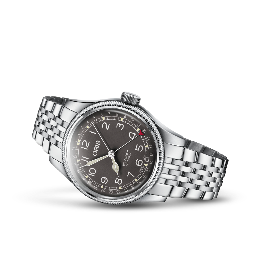 Oris Big Crown 40mm Black Dial Silver Steel Bracelet