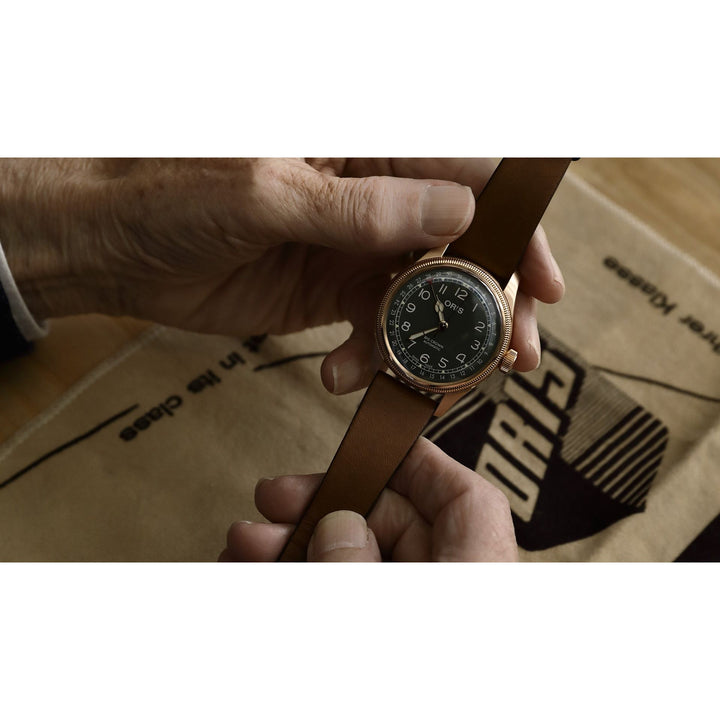 Oris Big Crown 40mm Dark Green Dial Brown Leather Strap