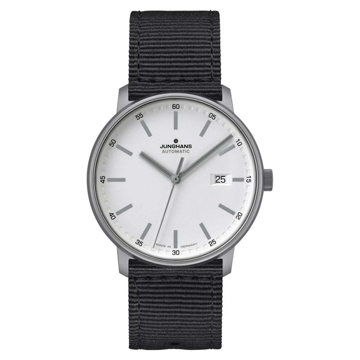 Junghans FORM A Titan 40mm White Dial Black Textile Strap