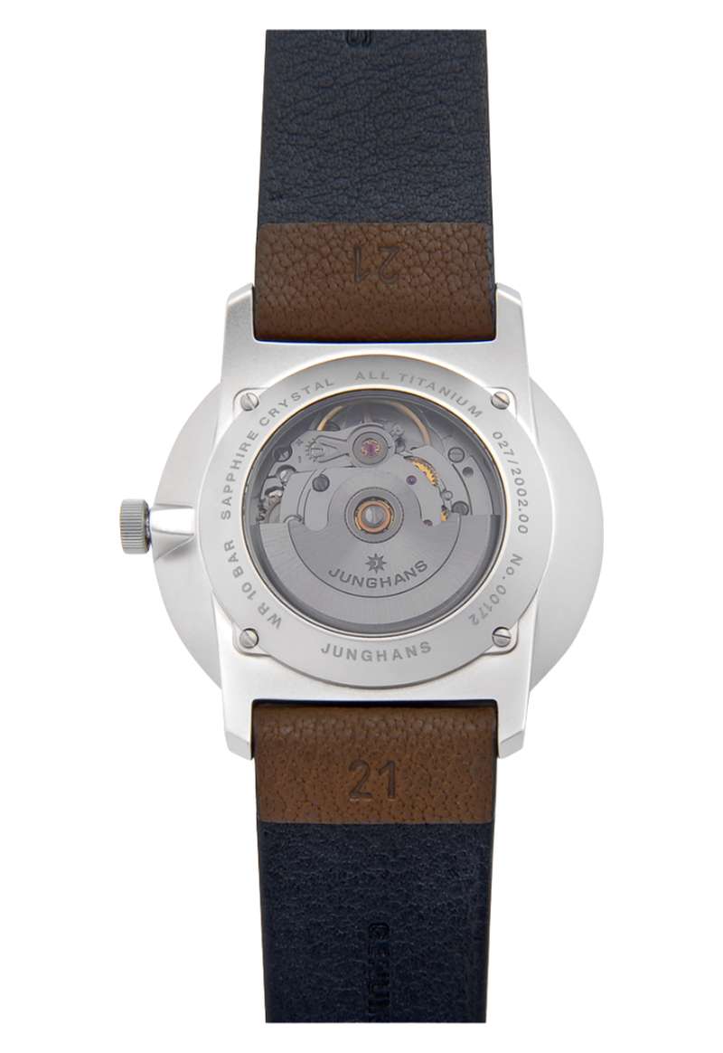 Junghans FORM A Titan 40mm Black Dial Dark Brown Leather Strap