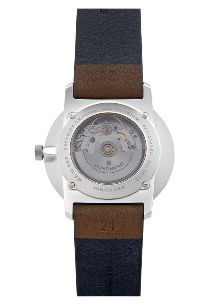 Junghans FORM A Titan 40mm Black Dial Dark Brown Leather Strap