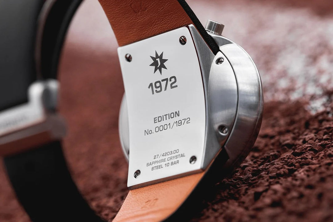 Junghans Sport 1972 Competition 45.5mm Orange & Anthracite Dial Orange & Black Leather Strap