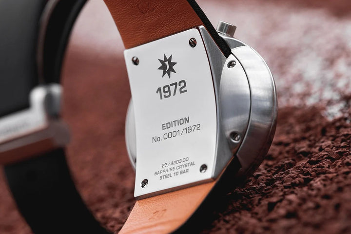 Junghans Sport 1972 Competition 45.5mm Orange & Anthracite Dial Orange & Black Leather Strap