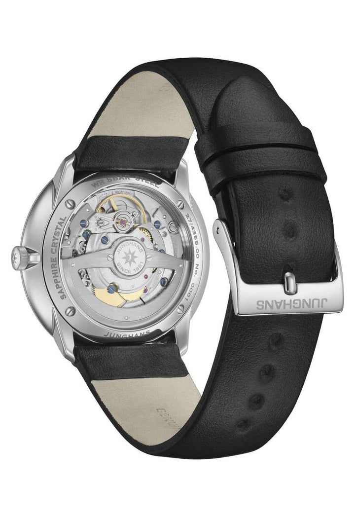 Junghans Meister Fein 39.5mm Beige Dial Black Leather Strap