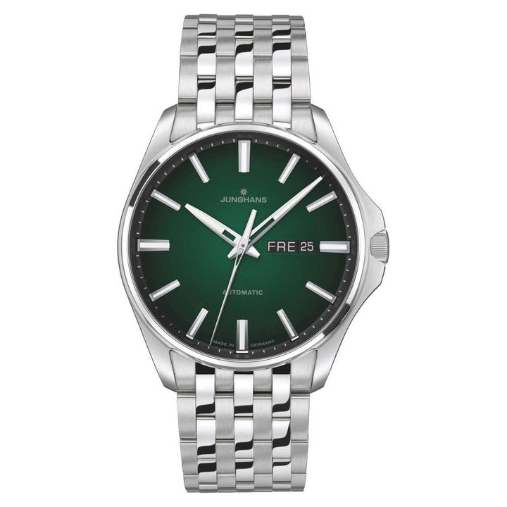 Junghans Meister S Automatic 40.5mm Dark Green Dial Silver Stainless Steel Bracelet