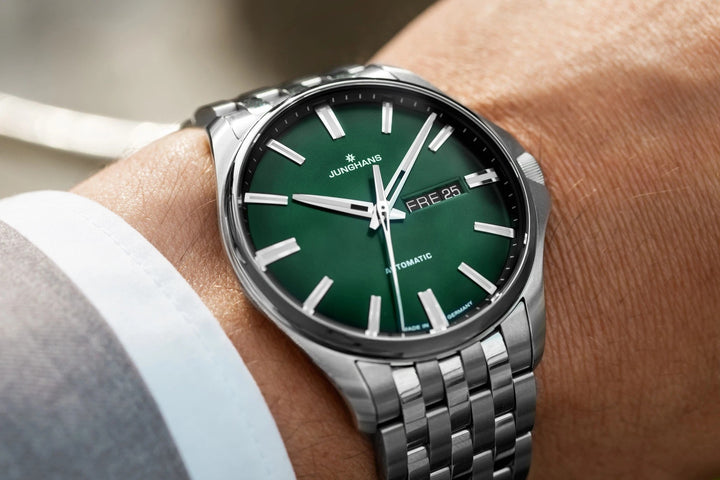 Junghans Meister S Automatic 40.5mm Dark Green Dial Silver Stainless Steel Bracelet