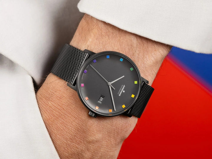 Junghans FORM A Bauhaus Edition 39.3mm Black Dial Black Stainless Steel Bracelet