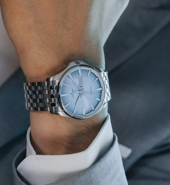 Junghans Meister S Automatic 40.5mm Light Blue Dial Silver Stainless Steel Bracelet