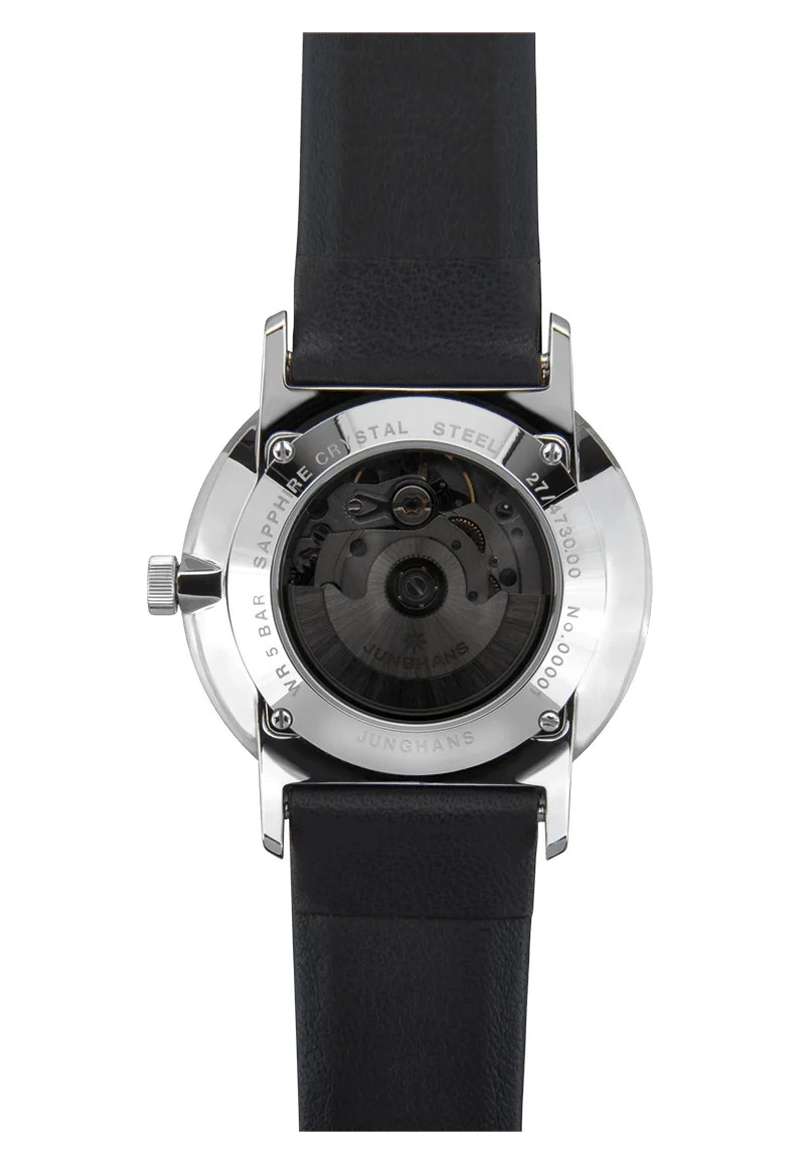 Junghans FORM A Automatic 39.3mm White Dial Black Leather Strap
